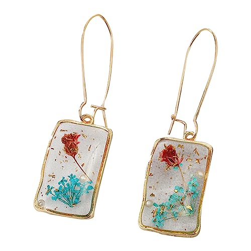 Transparent Getrocknete Elegante Ohrringe Frauen Harz Drop Dangle Ohrring Böhmisch Geometrische Schmuck Geschenk Für Mädchen Frau Tropfen Ohrring von BUBEFSKD