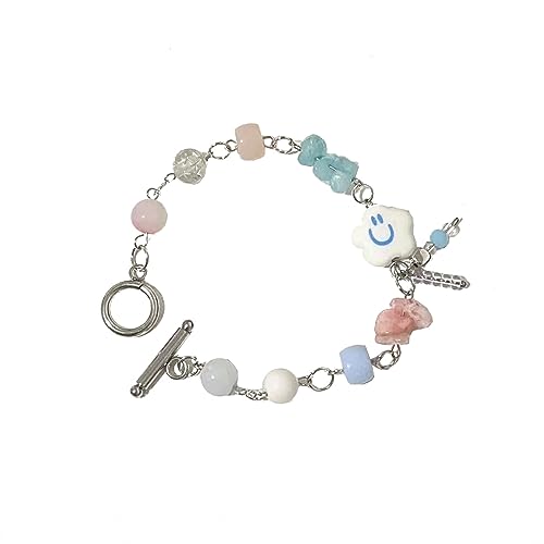 Trendarmbänder Einzigartige Handgefertigte Anhänger Bangel Y2K Mode Accessoire Handschmuck Handgelenk Link Kette Perlen Bangle Für Frauen Mädchen von BUBEFSKD