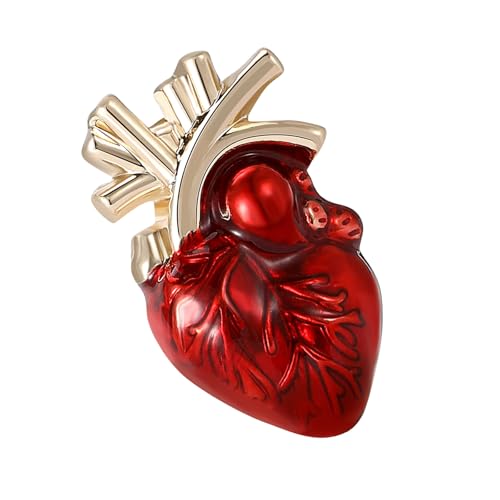 Trendy Human Body Organ Brosche Herzgeformte Revers Pin Rucksack Badge Mode Accessoire Für Frauenkleidung Und Taschen Party Outfit Accessoire von BUBEFSKD