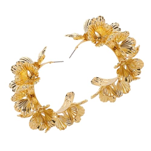 Übertriebener C Formblumenohrringe Mode Accessoire Für Frauen Tragbarer Gold Und Silber Reifen Bequemer Schmuck Einzigartige Designs Ohrring von BUBEFSKD
