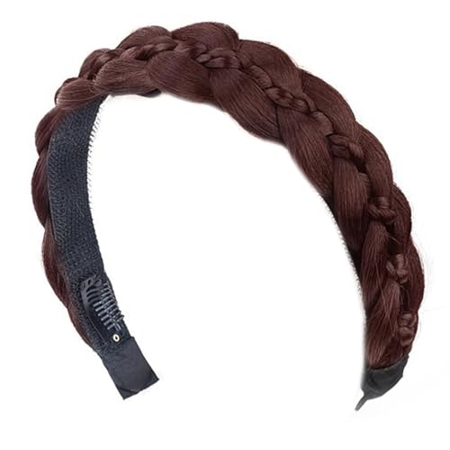 Verstellbare Geflochtene Perücken Haarband Hitzeresistent Synthetic Faser Hairhoop Für Frauen Besonderer Anlass Und Alltäglicher Verschleiß Natürlich Aussehender Geflecht Haarteil von BUBEFSKD