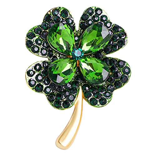 Vier Blattklee Für Strassbroschen Eleganter Silberkristall Emaille Pins Geschenk Frauen Vintage G Blätter von BUBEFSKD