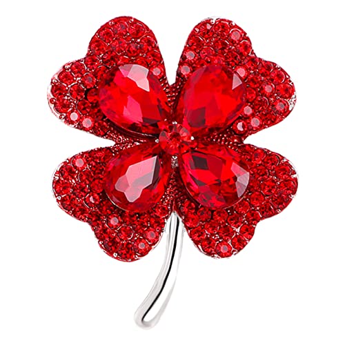 Vier Blattklee Für Strassbroschen Eleganter Silberkristall Emaille Pins Geschenk Frauen Vintage G Blätter von BUBEFSKD