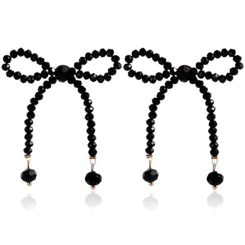 Vintage Bowknot Ohrringe Für Frauen Elegante Handgefertigte Kristallperlen Statement Schmuck 2024 Ohrbekleidung Ohr Für Mädchen von BUBEFSKD