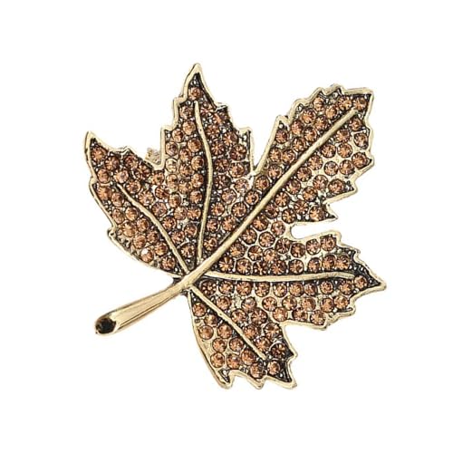 Vintage Maple Leaf Brosche Mit Strasssteinen Und Verzweifeltes Finish Antique Schmucknadel Für Elegantes Outfit Vintage Maple Leaf Brosche von BUBEFSKD