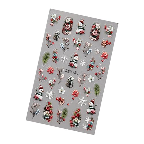 Weihnachtsnägel Kunstaufkleber Für Easy Festival Manicure Nails Kunstdekoration Für Feiertagsfeiern Und Tägliche Verwendung Easy Christmas Manicure von BUBEFSKD