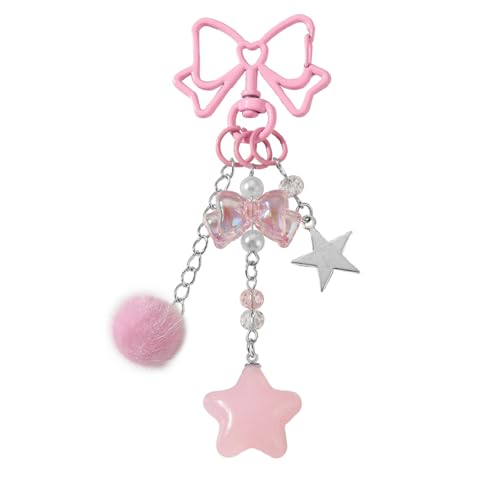 Zarte Bögen Und Sternschlüsselkettenschmuck Mit Heart Designs Bag Charm Bags Anhänger Für Alltägliche Oder Besondere Anlass Leichter Geldbeutel Charme von BUBEFSKD