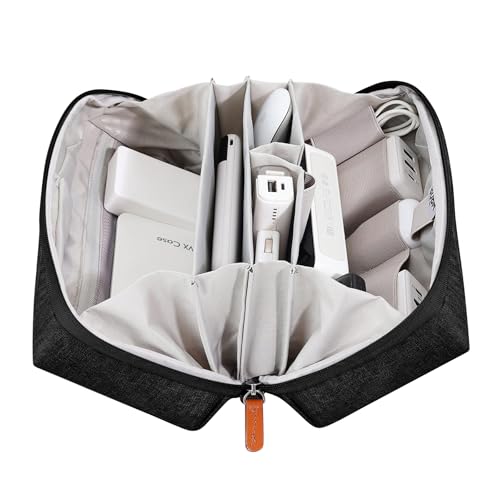 BUBM Tech Bag - Elektronischer Organizer & Zubehörtäschchen für MacBook Ladegerät, Kabel, Festplatten. wasserdichte Aufbewahrungstasche mit Fächern für USB-Adapter und Speicherkarten - Schwarz BUBM Tech Bag - Elektronischer Organizer & Zubehörtäschchen für MacBook Ladegerät, Kabel, Festplatten. wasserdichte Aufbewahrungstasche mit Fächern für USB-Adapter und Speicherkarten - Schwarz von BUBM