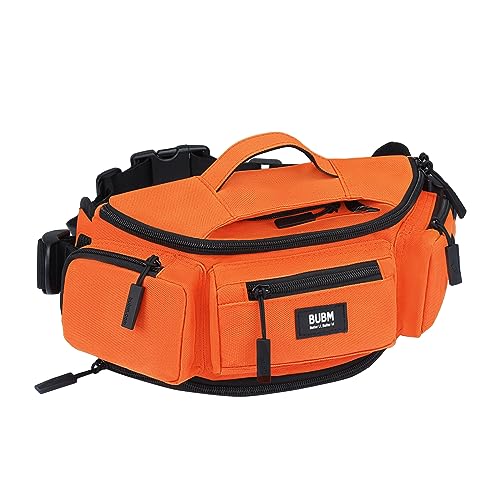 Bauchtasche Gürteltasche für Damen und Herren Motorräder Hüfttasche Outdoor Groß Handytasche Sport Laufgürtel Umhängetasche Geldgürtel für Camping Wandern Fitness von BUBM