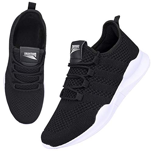 BUBUDENG Damen Turnschuhe Sportschuhe Freizeitschuhe Atmungsaktiv Laufschuhe Straßenlaufschuhe Sneaker Trainer für Outdoor Fitness Gym Walkingschuhe Schwarz,EU 40 von BUBUDENG