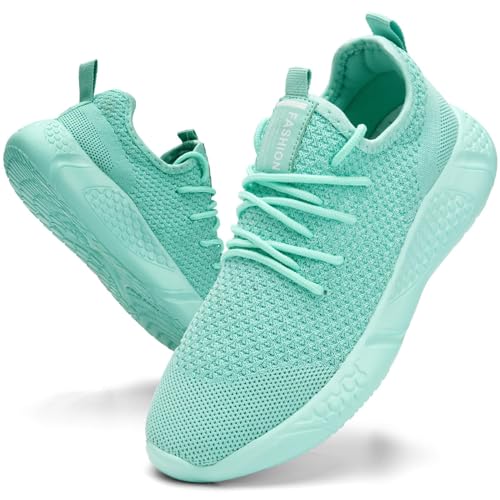 BUBUDENG Damen Schuhe Turnschuhe Sportschuhe Atmungsaktiv Laufschuhe Straßenlaufschuhe Sneaker Outdoor Fitness Gym Walkingschuhe Teal 42 EU von BUBUDENG