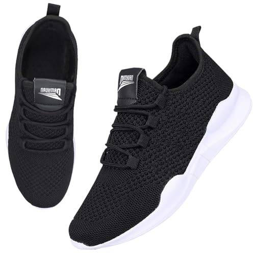 BUBUDENG Damen Schuhe Turnschuhe Sportschuhe Freizeitschuhe Laufschuhe Straßenlaufschuhe Sneaker Trainer für Outdoor Fitness Gym Walkingschuhe Schwarz,EU 39 von BUBUDENG