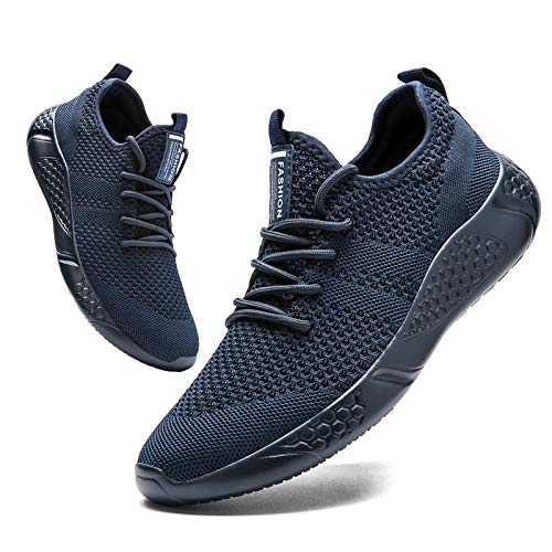 BUBUDENG Herren Laufschuhe Sportschuhe Sneaker Straßenlaufschuhe Turnschuhe Outdoor Leichtgewichts Laufschuhe Freizeit Atmungsaktive Fitness Schuhe,Blau,EU 40 von BUBUDENG