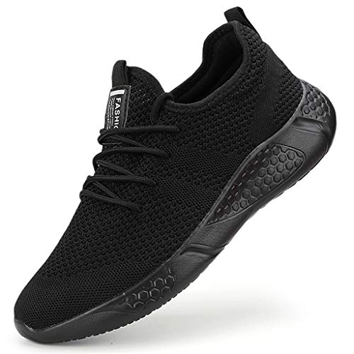 BUBUDENG Herren Schuhe Laufschuhe Sportschuhe Sneaker Straßenlaufschuhe Turnschuhe Outdoor Leichtgewichts Laufschuhe Freizeit Atmungsaktive Fitness Schuhe Schwarz EU 40 von BUBUDENG