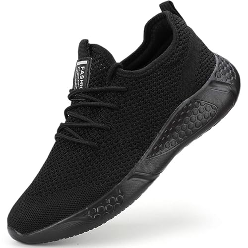 BUBUDENG Herren Schuhe Laufschuhe Sportschuhe Sneaker Straßenlaufschuhe Turnschuhe Outdoor Leichtgewichts Laufschuhe Freizeit Atmungsaktive Fitness Schuhe Schwarz EU 41 von BUBUDENG