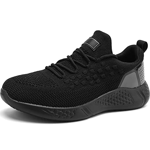 BUBUDENG Herren Schuhe Laufschuhe Sportschuhe Sneaker Straßenlaufschuhe Turnschuhe Outdoor Leichtgewichts Laufschuhe Freizeit Atmungsaktive Fitness Schuhe Schwarz EU 40 von BUBUDENG