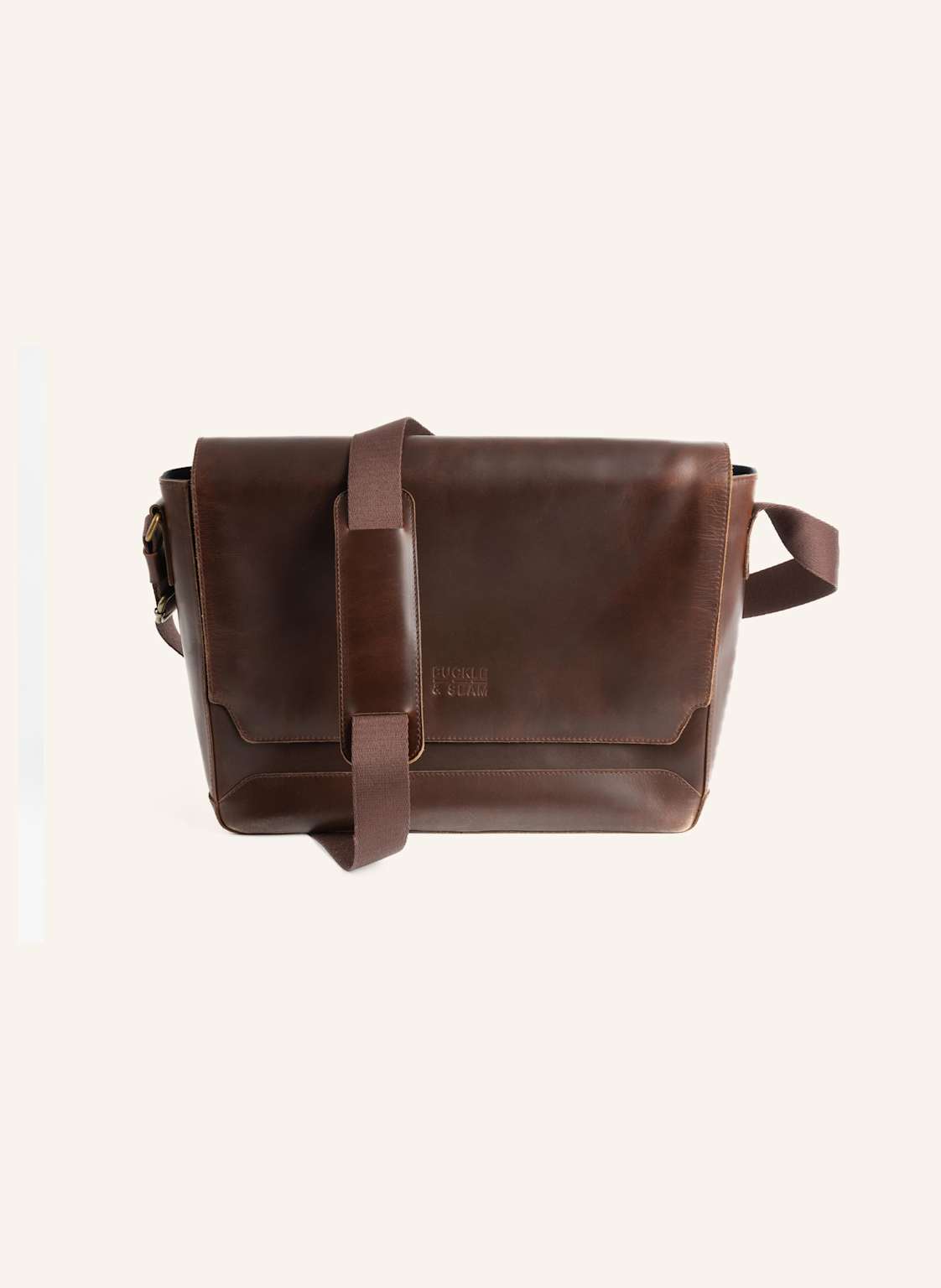 Buckle & Seam Messenger Bag Times braun von BUCKLE & SEAM