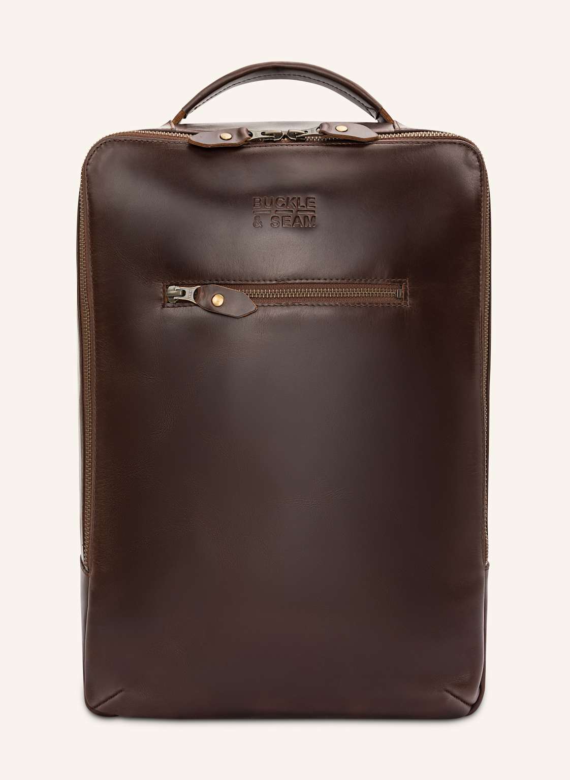 Buckle & Seam Rucksack Leon Mit Laptop-Fach braun von BUCKLE & SEAM