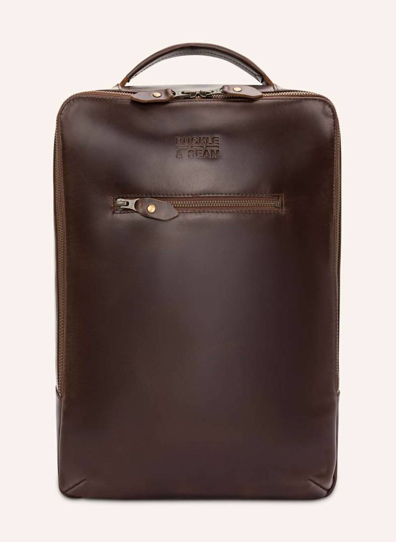 Buckle & Seam Rucksack Leon Mit Laptop-Fach braun von BUCKLE & SEAM
