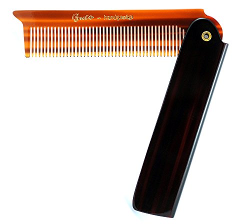 BUCO Faltkamm - Handgesägt, Cellulose-Acetat, Kamm, Männer, Feines Haar, Braun von BUCO