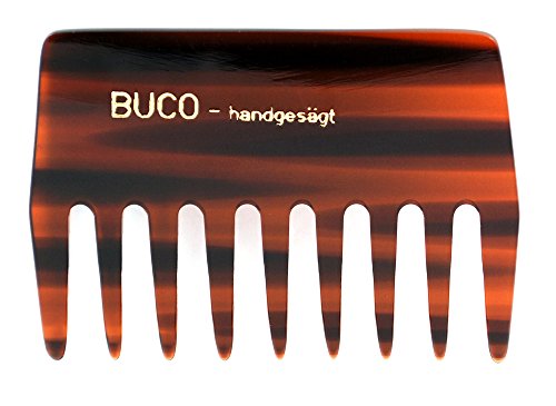 BUCO Kamm Grobzinkig Gesägt - 9 cm Brown Frauen Lockig, Grob Celluloseacetat von BUCO