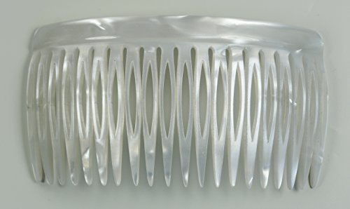 BUCO Klassischer, zeitloser Einsteckkamm in sehr hoher Wertigkeit (10 cm, perlmutt-weiß) für Frauen mit feinem Haar von BUCO