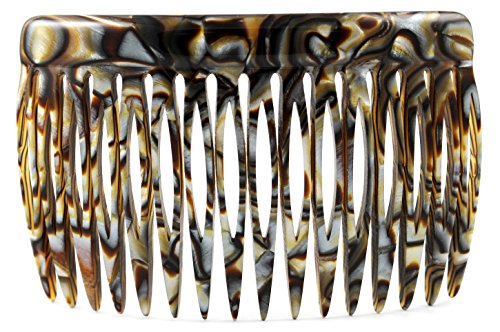 BUCO Klassischer, zeitloser Einsteckkamm in sehr hoher Wertigkeit (8 cm, Onyx) für feines Haar - Erwachsene Frauen von BUCO