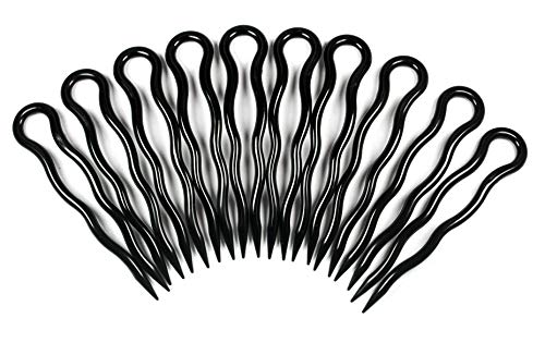 Einfache, schlichte Haarnadeln - 10 Stück (schwarz, 8 cm (10er Pack)) von BUCO