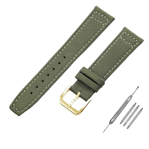 BUDAY 20 mm, 21 mm, 22 mm, Nylon-Canvas-Armband für IWC Pilot, Portugal, Portofino, Stoff, Uhrenarmband, Faltschnalle, Rindsleder, 22 mm, Achat von BUDAY