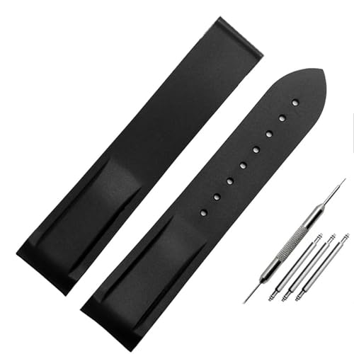 BUDAY 20 mm / 22 mm gebogene Schnittstelle, Gummi-Silikon-Uhrenarmbänder für Omega Seamaster 300 Speedmaster-Uhrenarmbänder, 22 mm, Achat von BUDAY