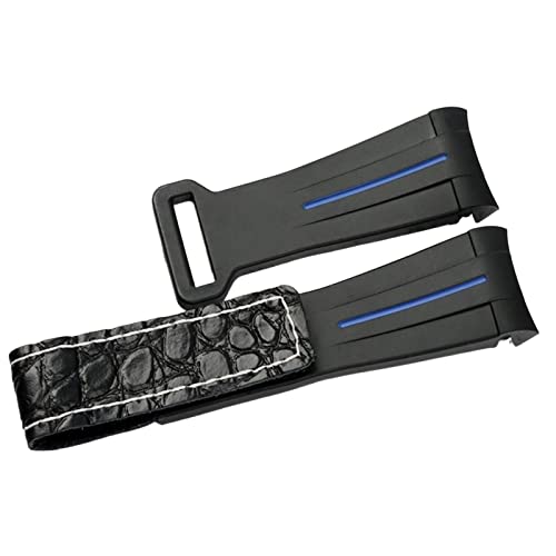 BUDAY 20 mm Uhrenarmband für Rolex SUB Daytona GMT Uhrenarmband, Leder, Gummi, Silikon, wasserdicht, Bogenmund, 20 mm, Achat von BUDAY