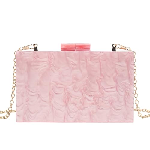 BUDAY All-Match, Acryl, Pailletten, klein, quadratisch, Party-Clutch, Perlglanz-Pink, Einheitsgröße von BUDAY