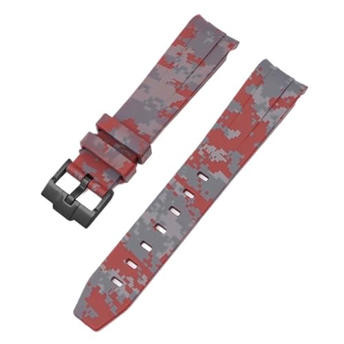 BUDAY Camouflage-Armband für Omega für Swatch MoonSwatch, gebogenes Ende, Silikon-Gummi-Armband, für Herren und Damen, Sportuhrenarmband, Zubehör, 20 mm, 20 mm, Achat von BUDAY