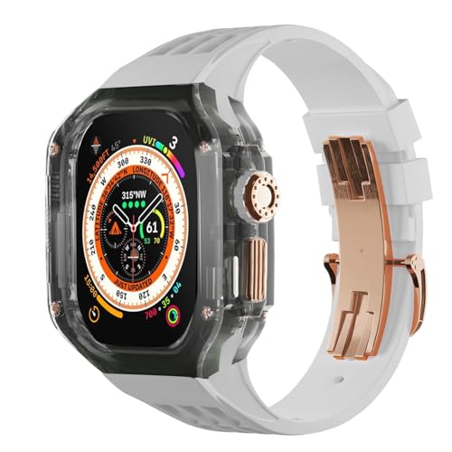 BUDAY Ersatz-Zubehör-Set für Apple Watch Ultra 2, 49 mm, transparent, Schutzhülle, Stoßfänger, Mod-Sport-Uhrenarmband, Upgrade-Ersatzzubehör-Set, 49 mm, Achat von BUDAY