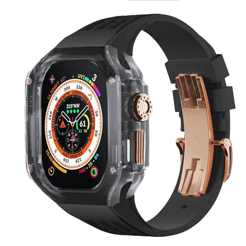BUDAY Ersatz-Zubehör-Set für Apple Watch Ultra 2, 49 mm, transparent, Schutzhülle, Stoßfänger, Mod-Sport-Uhrenarmband, Upgrade-Ersatzzubehör-Set, 49 mm, Achat von BUDAY