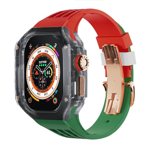 BUDAY Ersatz-Zubehör-Set für Apple Watch Ultra 2, 49 mm, transparent, Schutzhülle, Stoßfänger, Mod-Sport-Uhrenarmband, Upgrade-Ersatzzubehör-Set, 49 mm, Achat von BUDAY