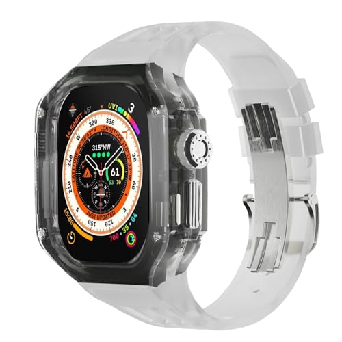 BUDAY Ersatz-Zubehör-Set für Apple Watch Ultra 2, 49 mm, transparent, Schutzhülle, Stoßfänger, Mod-Sport-Uhrenarmband, Upgrade-Ersatzzubehör-Set, 49 mm, Achat von BUDAY