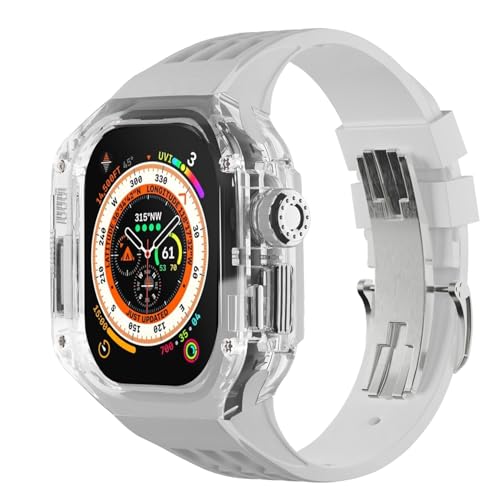 BUDAY Ersatz-Zubehör-Set für Apple Watch Ultra 2, 49 mm, transparent, Schutzhülle, Stoßfänger, Mod-Sport-Uhrenarmband, Upgrade-Ersatzzubehör-Set, 49 mm, Achat von BUDAY