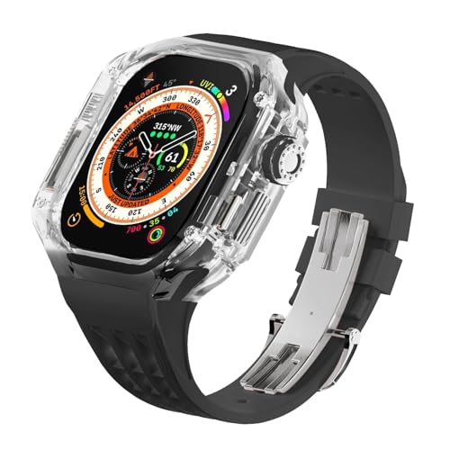 BUDAY Ersatz-Zubehör-Set für Apple Watch Ultra 2, 49 mm, transparent, Schutzhülle, Stoßfänger, Mod-Sport-Uhrenarmband, Upgrade-Ersatzzubehör-Set, 49 mm, Achat von BUDAY
