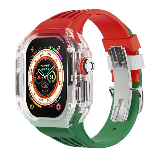 BUDAY Ersatz-Zubehör-Set für Apple Watch Ultra 2, 49 mm, transparent, Schutzhülle, Stoßfänger, Mod-Sport-Uhrenarmband, Upgrade-Ersatzzubehör-Set, 49 mm, Achat von BUDAY