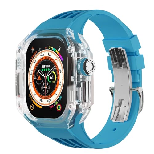 BUDAY Ersatz-Zubehör-Set für Apple Watch Ultra 2, 49 mm, transparent, Schutzhülle, Stoßfänger, Mod-Sport-Uhrenarmband, Upgrade-Ersatzzubehör-Set, 49 mm, Achat von BUDAY