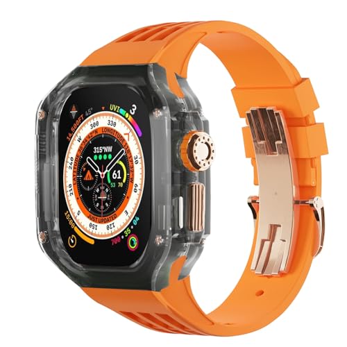 BUDAY Ersatz-Zubehör-Set für Apple Watch Ultra 2, 49 mm, transparent, Schutzhülle, Stoßfänger, Mod-Sport-Uhrenarmband, Upgrade-Ersatzzubehör-Set, 49 mm, Achat von BUDAY