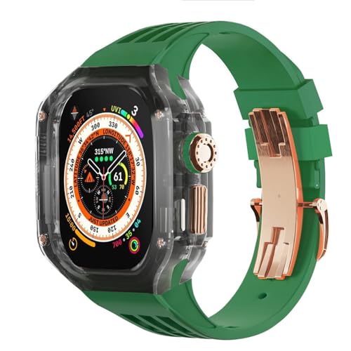 BUDAY Ersatz-Zubehör-Set für Apple Watch Ultra 2, 49 mm, transparent, Schutzhülle, Stoßfänger, Mod-Sport-Uhrenarmband, Upgrade-Ersatzzubehör-Set, 49 mm, Achat von BUDAY