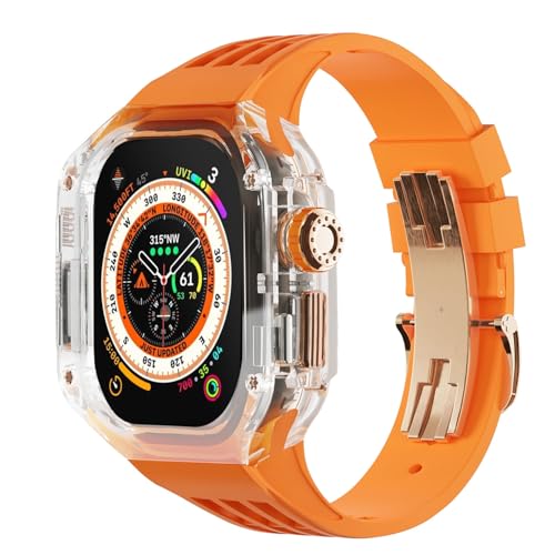 BUDAY Ersatz-Zubehör-Set für Apple Watch Ultra 2, 49 mm, transparent, Schutzhülle, Stoßfänger, Mod-Sport-Uhrenarmband, Upgrade-Ersatzzubehör-Set, 49 mm, Achat von BUDAY