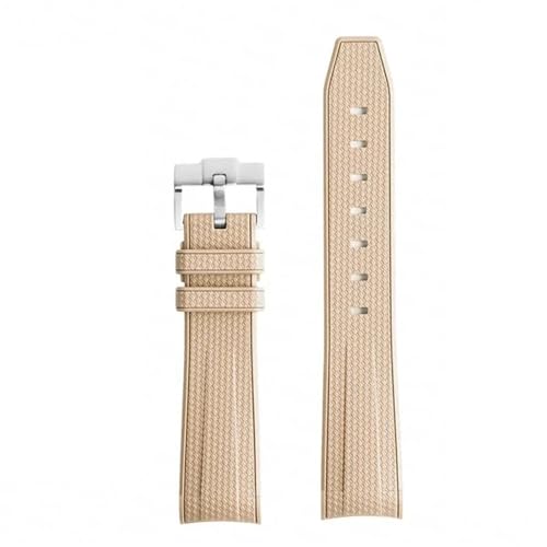 BUDAY Für Omega X Swatch Joint MoonSwatch Strap Seamaster 300 Männer Frauen 20mm Gummi Silikon Curved End Armband Uhrenarmbänder(Light brown) von BUDAY