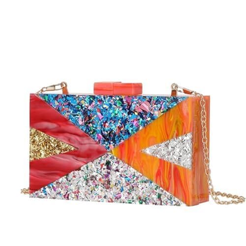BUDAY Handytaschen für Damen, modisch, Acryl, Schultertasche, Kuriertasche, bunt, Einheitsgröße von BUDAY