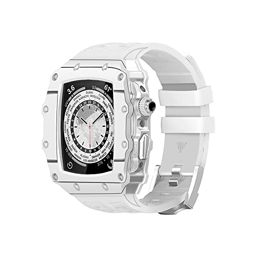 BUDAY Kohlefaser-Modifikationsset, Armband für Apple Watch, 45 mm, 44 mm, Gummi-Armband für iWatch 8, 7, SE, 6, 5, 4, Mod Kit Gürtel, 45 mm, Achat von BUDAY