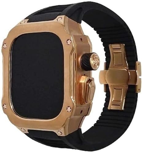 BUDAY Titan-Meta-Gehäuse, Gummiband, Mod-Kit, für Apple Watch Ultra 2 49 mm, RM-Stil, Metall-Hartschalengehäuse, Silikon-Uhrenarmband, für iWatch 49 mm, Ersatzzubehör, For Ultra 49mm, Achat von BUDAY