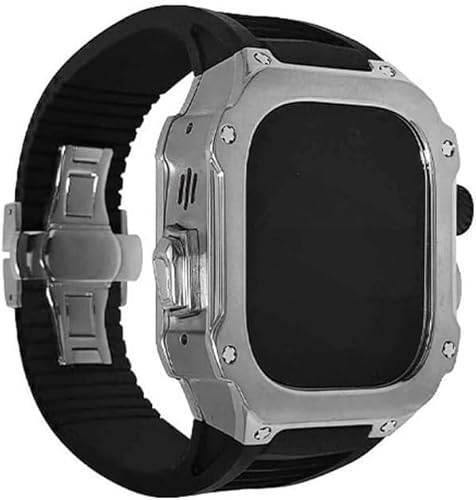 BUDAY Titan-Meta-Gehäuse, Gummiband, Mod-Kit, für Apple Watch Ultra 2 49 mm, RM-Stil, Metall-Hartschalengehäuse, Silikon-Uhrenarmband, für iWatch 49 mm, Ersatzzubehör, For Ultra2, Achat von BUDAY