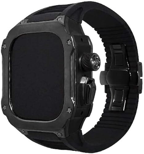 BUDAY Titan-Meta-Gehäuse, Gummiband, Mod-Kit, für Apple Watch Ultra 2 49 mm, RM-Stil, Metall-Hartschalengehäuse, Silikon-Uhrenarmband, für iWatch 49 mm, Ersatzzubehör, For Ultra2, Achat von BUDAY